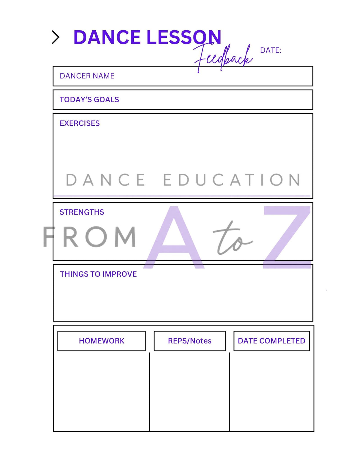 Dancer Goal Setting & Training Tracker | 5-Page Printable Pack