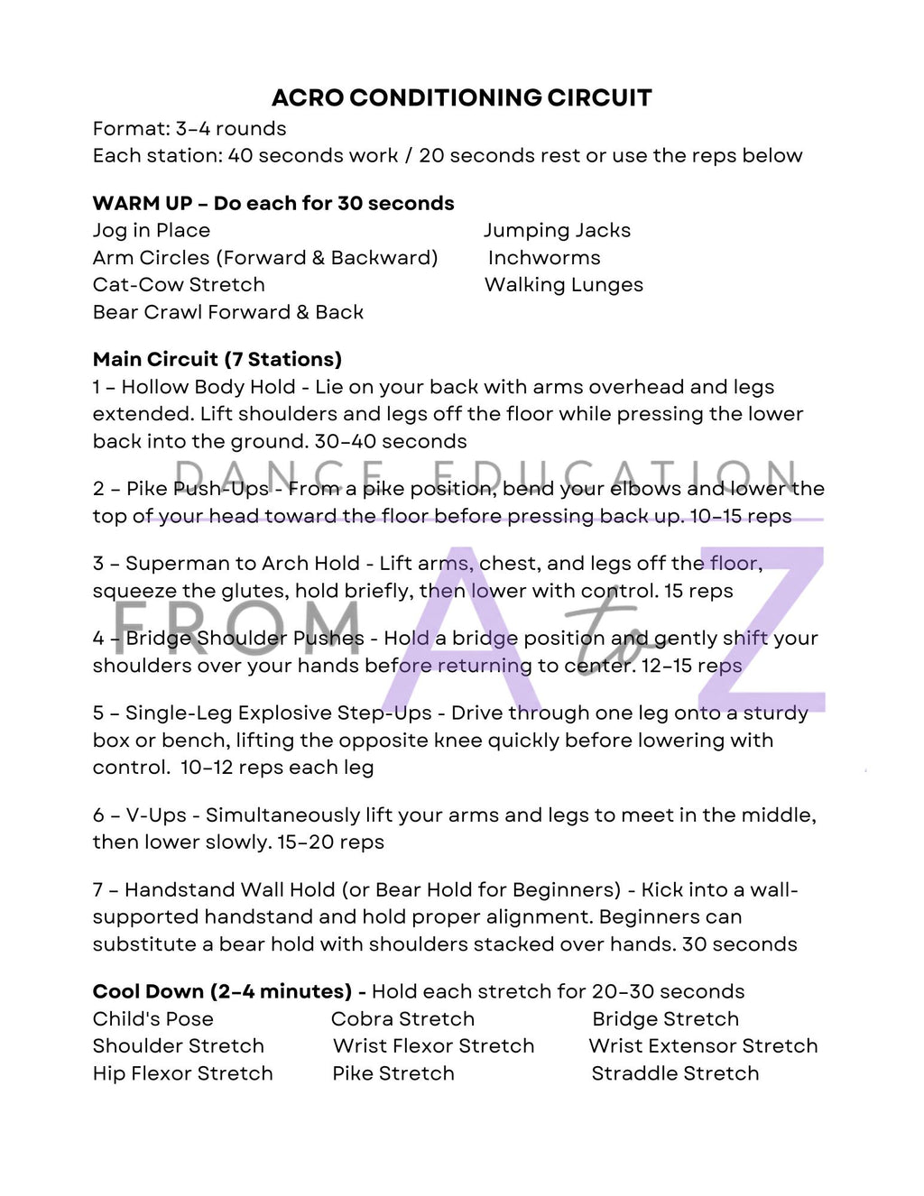 Dance Team Technique & Audition Prep Guide | Turns, Jumps, Leaps + Acro | 30-Page Training Resource