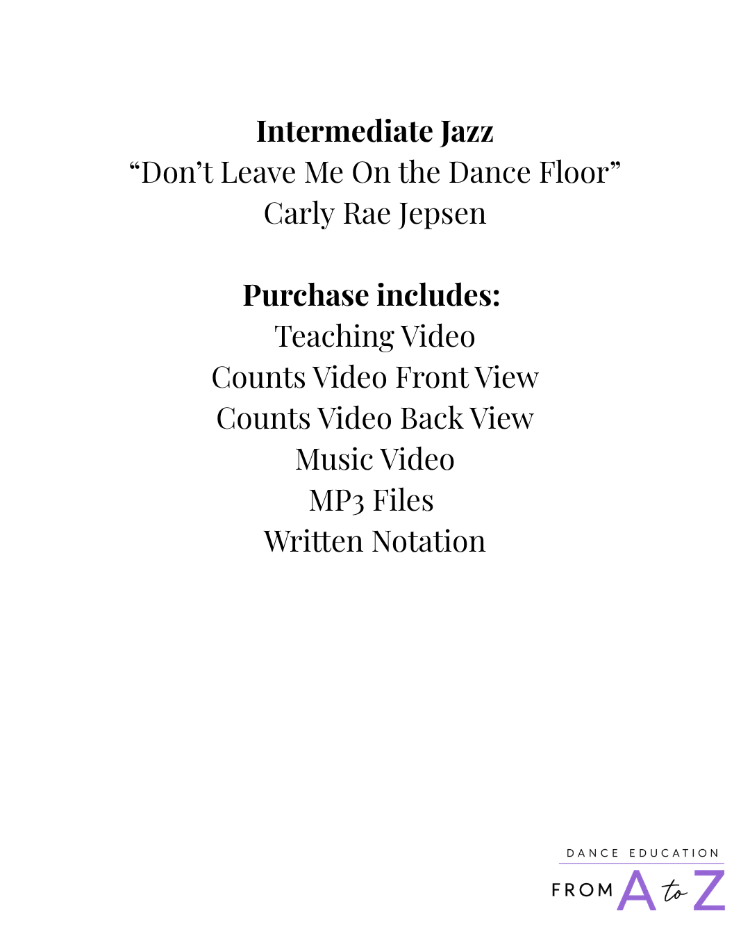 Intermediate Jazz Routine Choreography | “Don’t Leave Me on the Dance Floor”