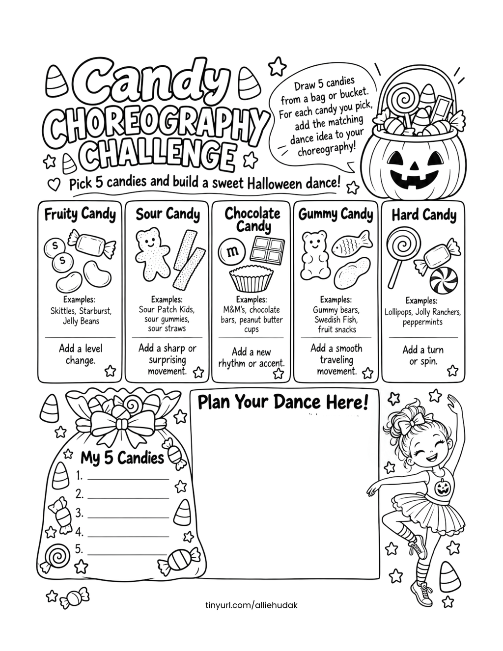 Halloween Dance Activity Book | 56-Page Printable Dance Activity Bundle